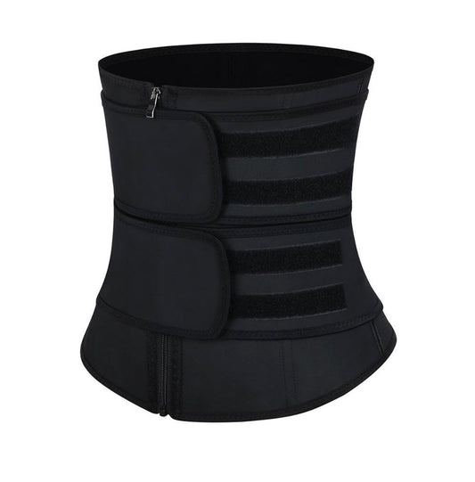Curvy Goddess Black Latex Zipper Double Belt