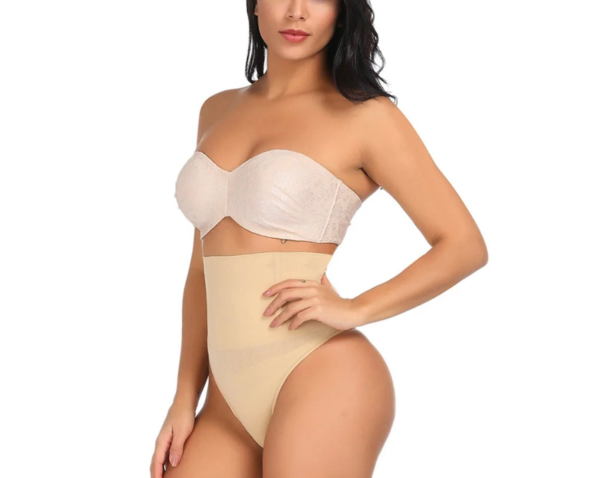 Beige Tummy Control Thong Shaper