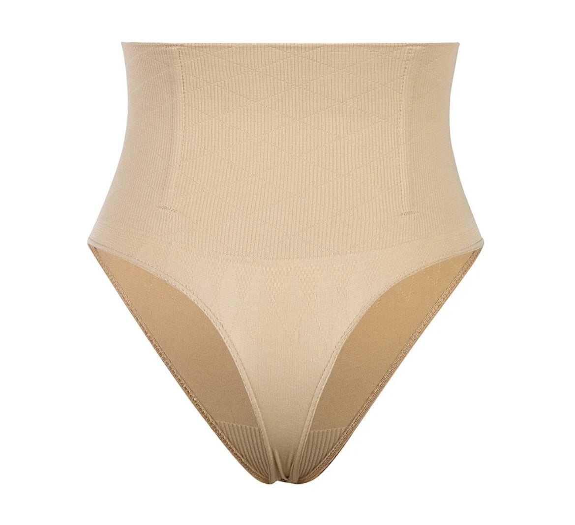 Beige Tummy Control Thong Shaper