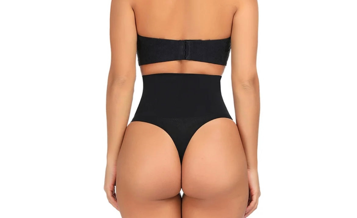 Black Tummy Control Thong Shaper