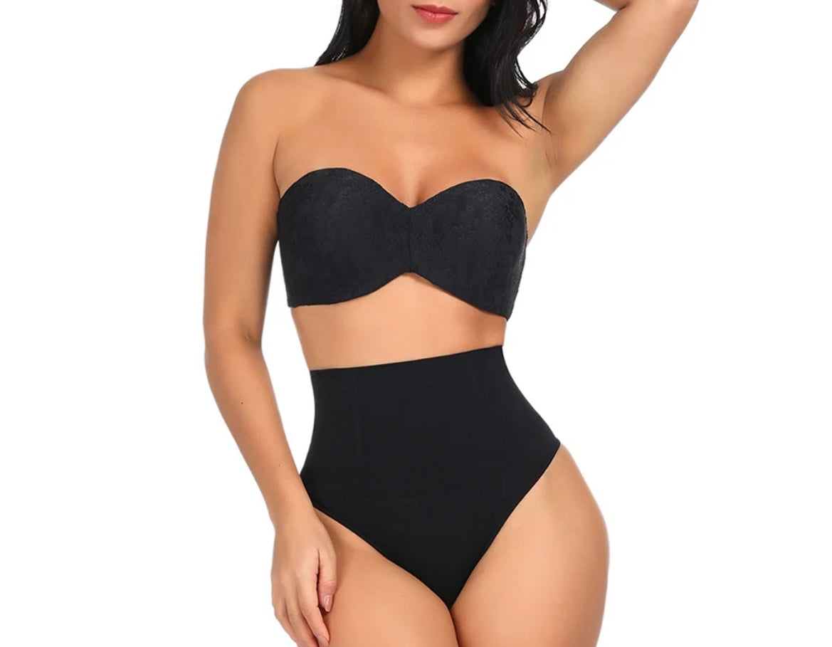 Black Tummy Control Thong Shaper