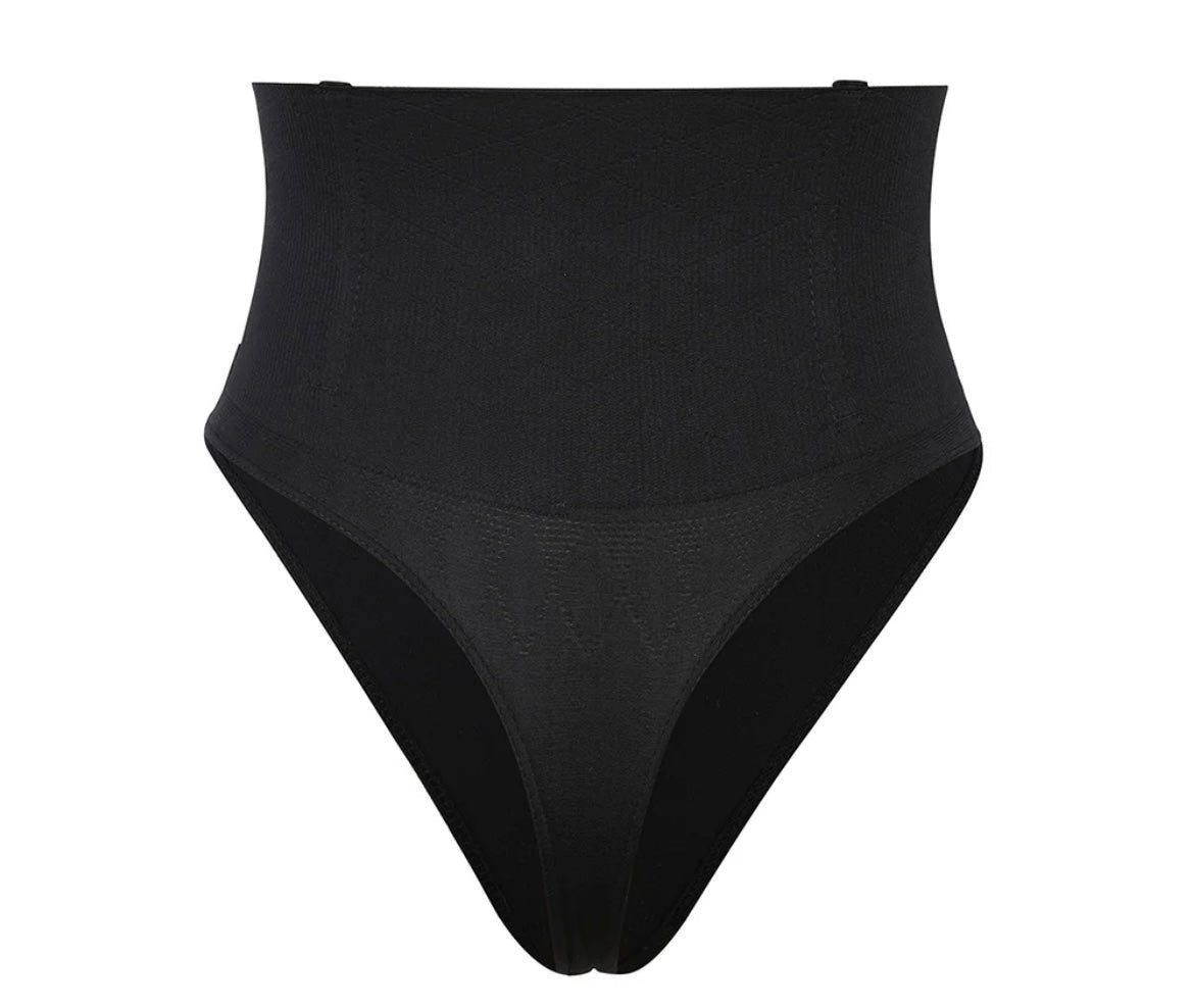 Black Tummy Control Thong Shaper