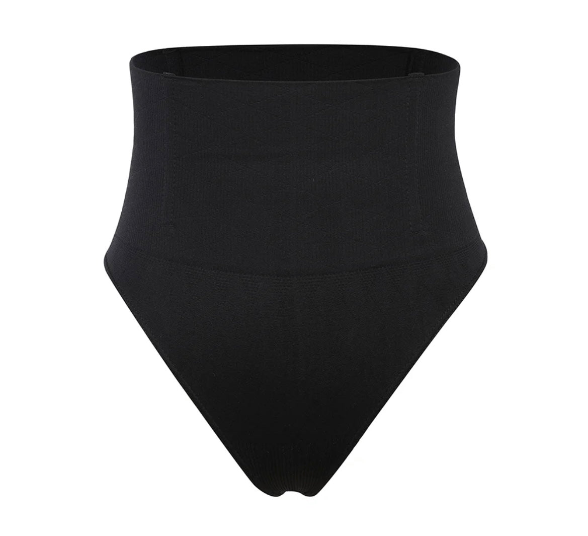 Black Tummy Control Thong Shaper