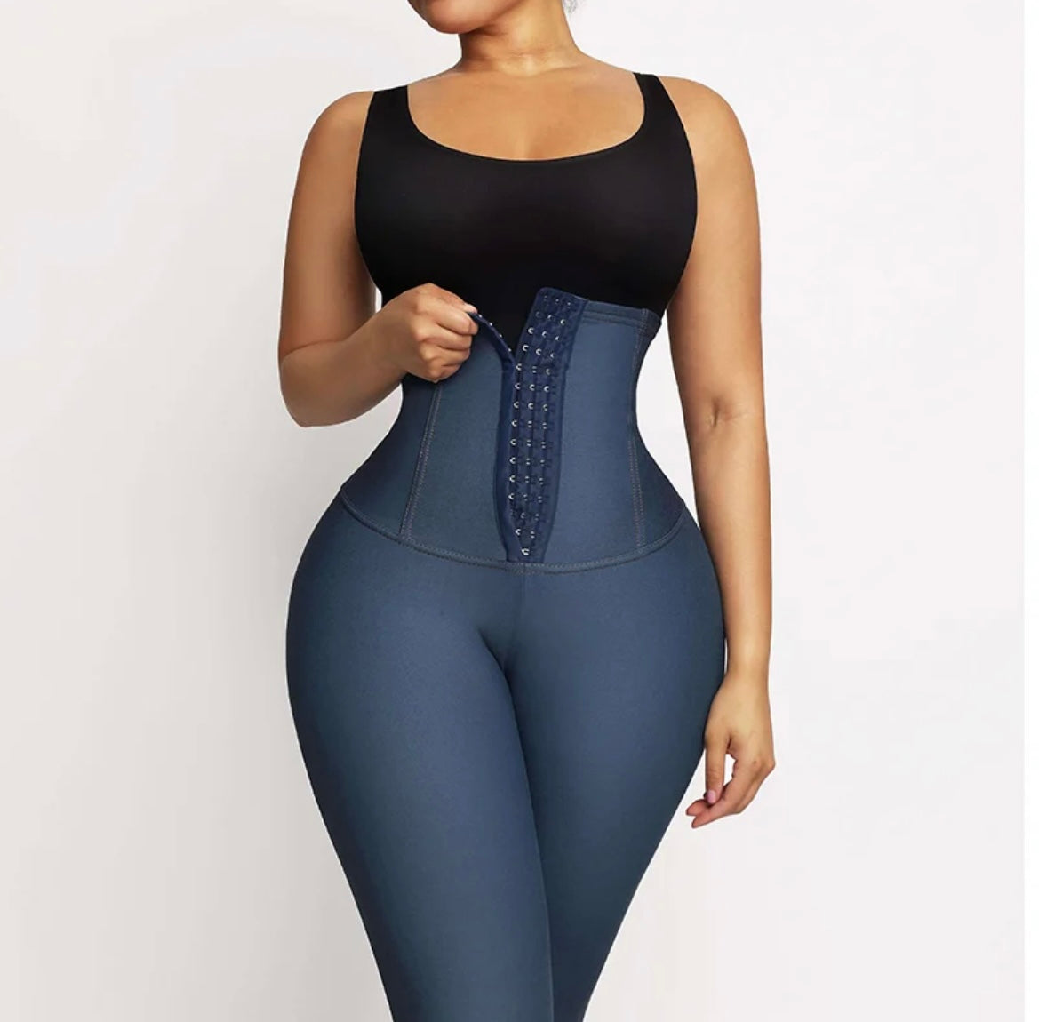 Blue Denim High Waist Shaping Jeggings