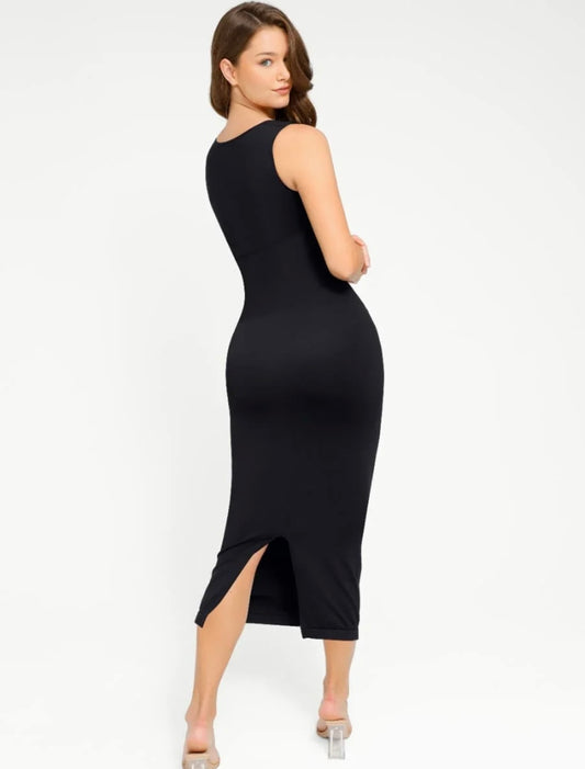 Black Sculpted Silhouette Shapewear Dress