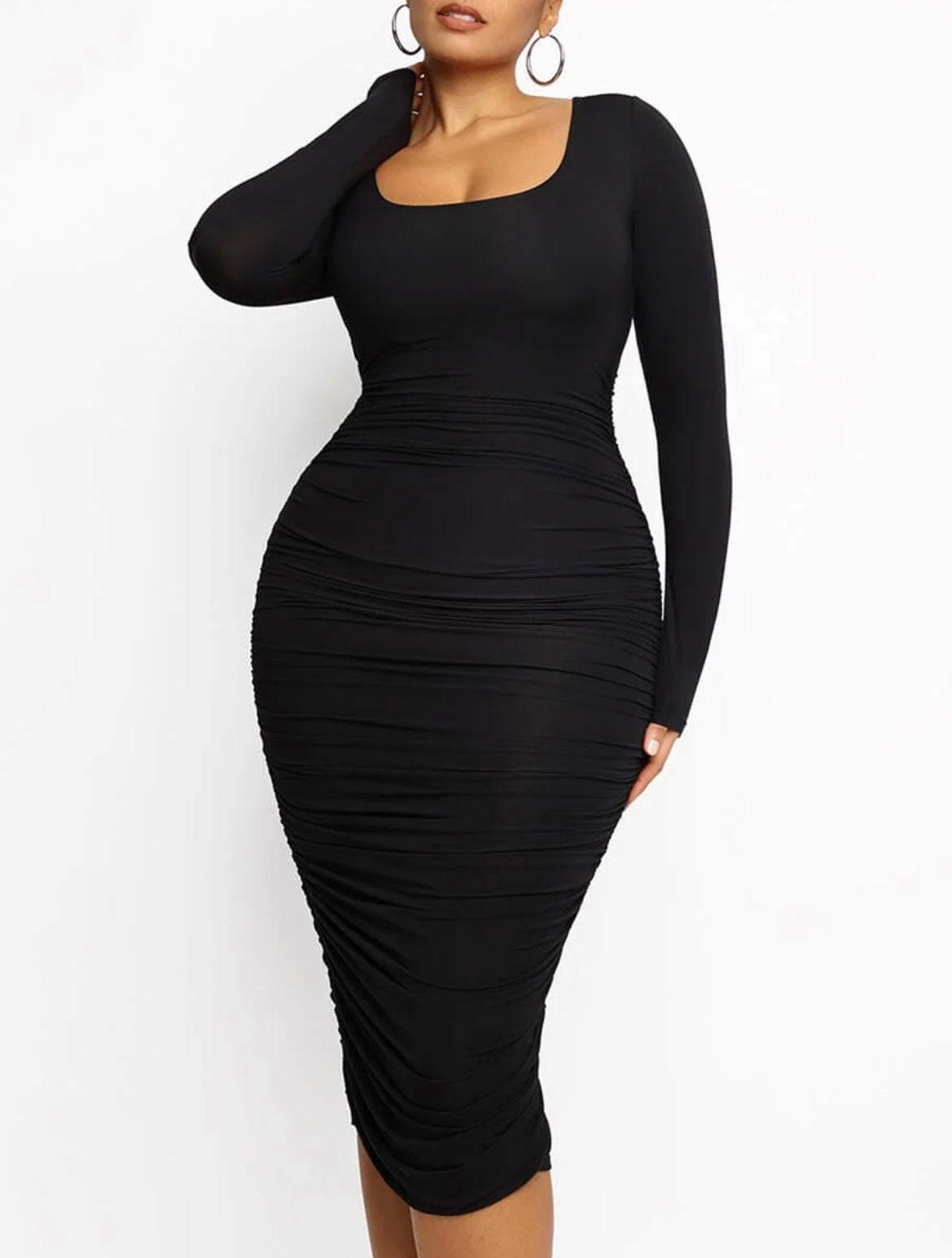 Black Contour Bodycon Shapewear Dress