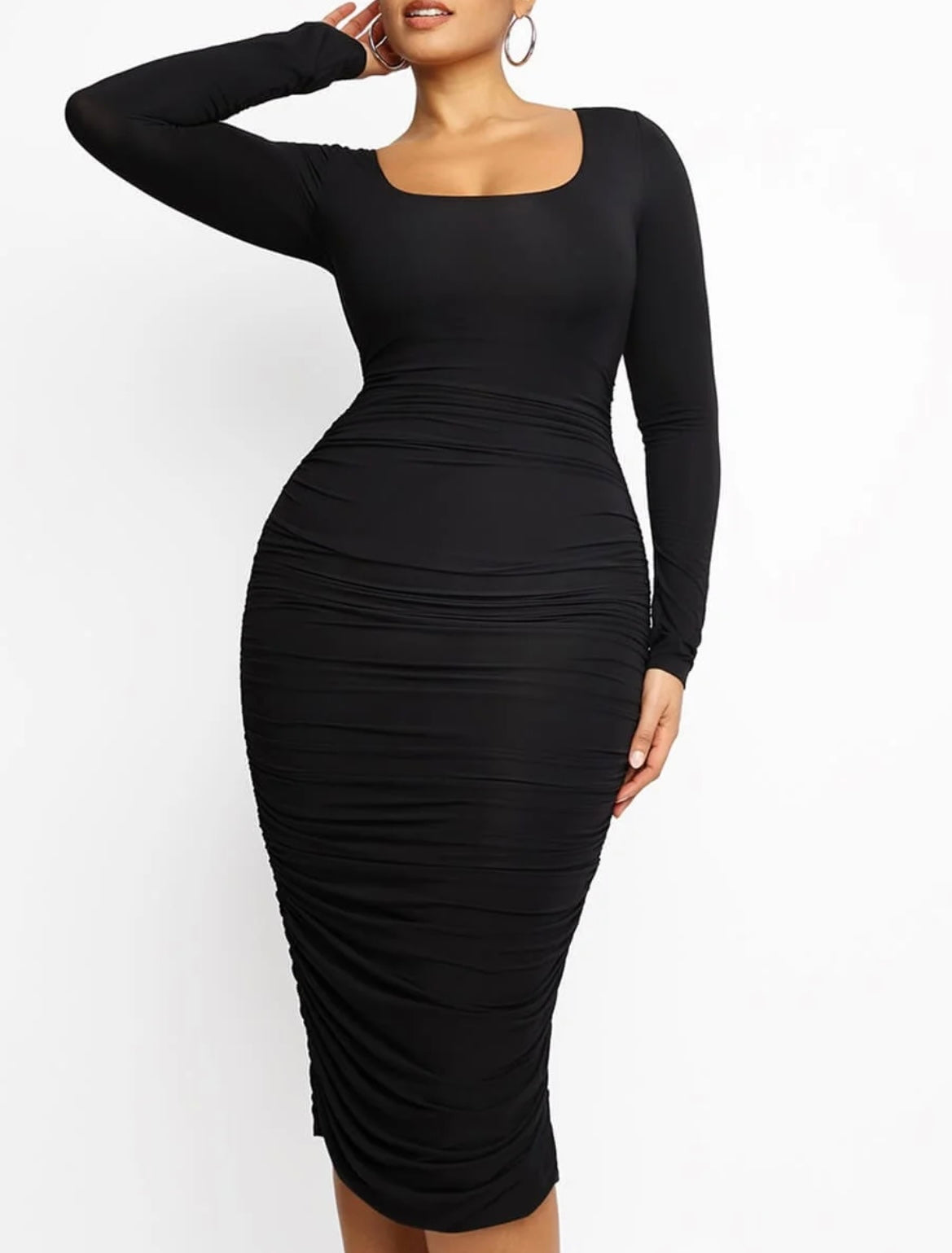 Blue Contour Bodycon Shapewear Dress