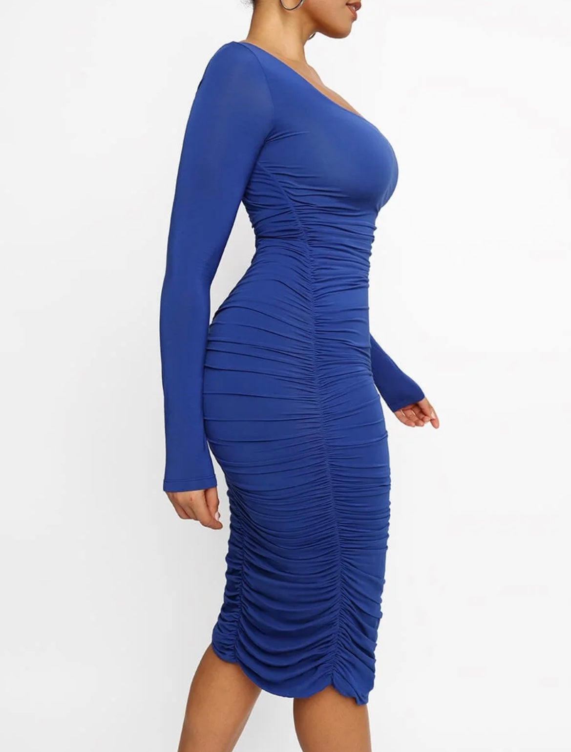 Blue Contour Bodycon Shapewear Dress