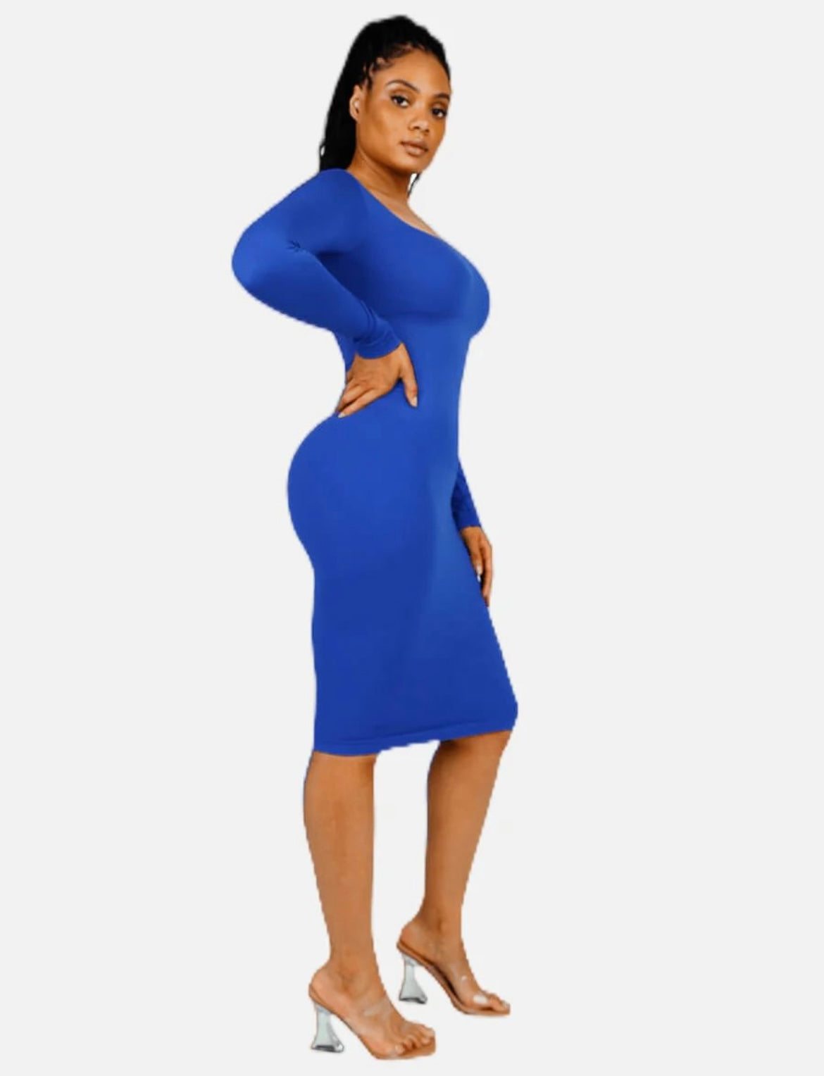 Blue Compression Bodycon Shapewear Dress