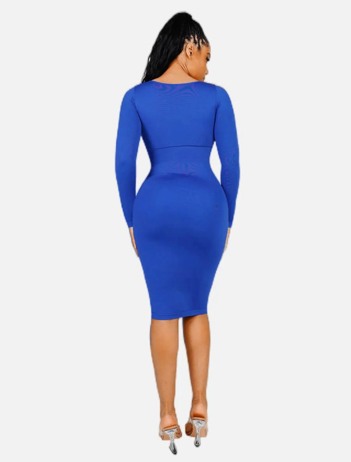 Blue Compression Bodycon Shapewear Dress