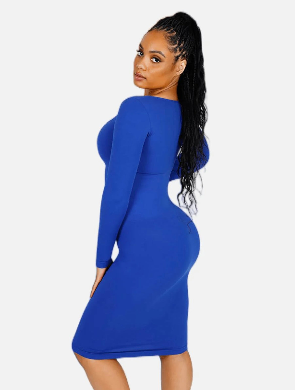 Blue Compression Bodycon Shapewear Dress