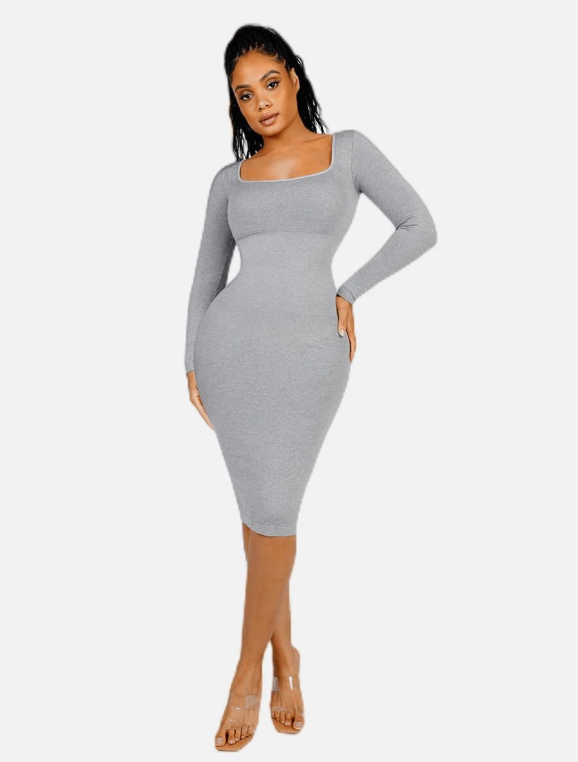 Gray Compression Bodycon Shapewear Dress