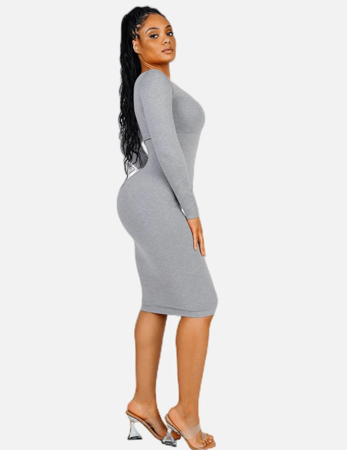 Gray Compression Bodycon Shapewear Dress