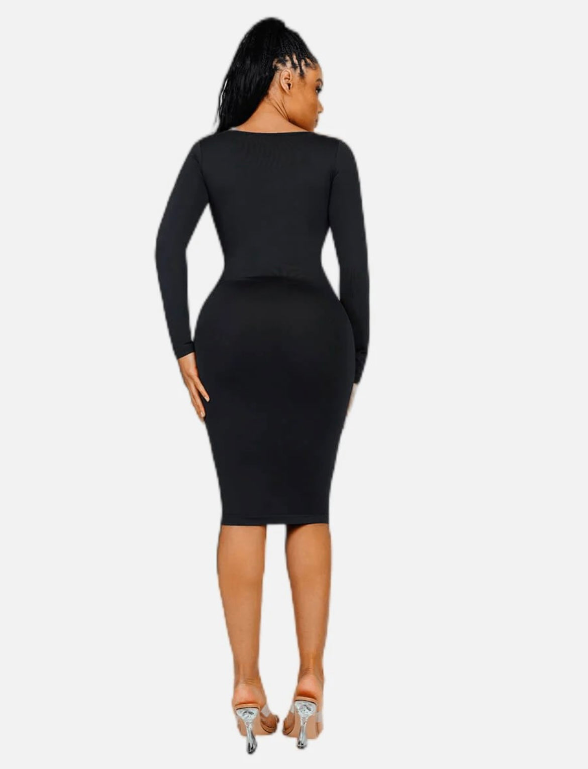 Brown Compression Bodycon Shapewear Dress