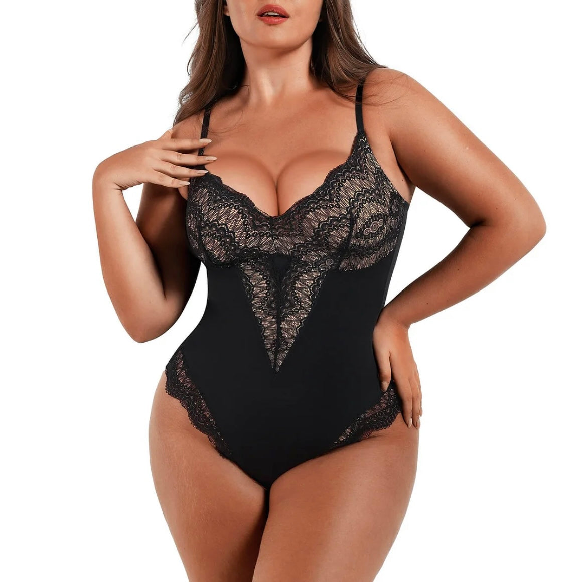 Cury Goddess Brown Lingerie Shapewear Bodysuit